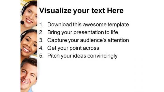 Call Center Operators Business PowerPoint Templates And PowerPoint Backgrounds 0711
