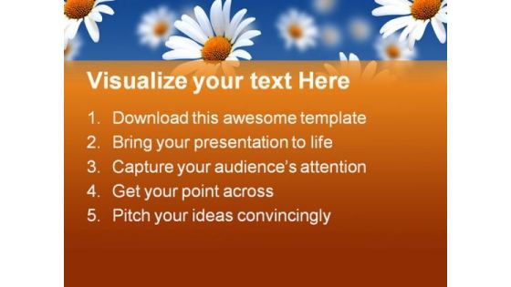 Camomiles Beauty PowerPoint Template 1010
