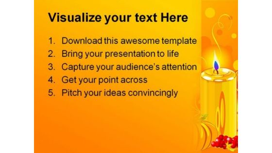 Candle Abstract Religion PowerPoint Template 0610