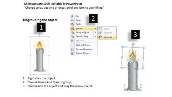 Candle Diagram Slides PowerPoint Templates