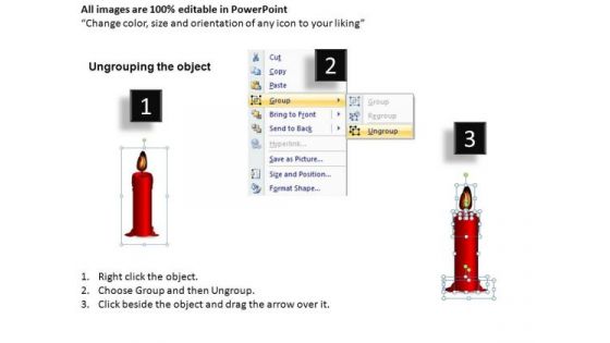 Candle Melting Diagram PowerPoint Image Graphics