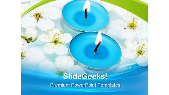 Candle With Spring Flowers Beauty PowerPoint Themes And PowerPoint Slides 0311