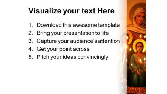 Candles Religion PowerPoint Template 0610