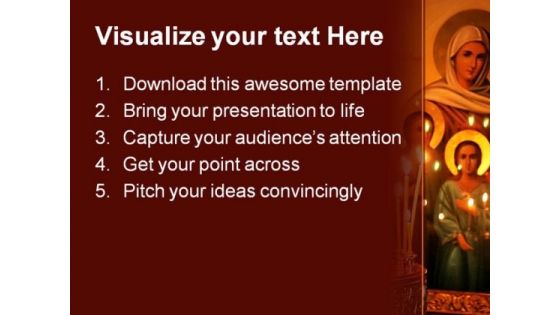 Candles Religion PowerPoint Template 0610