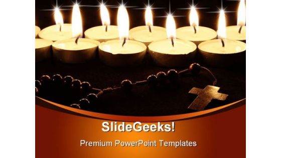 Candles With Cross Religion PowerPoint Templates And PowerPoint Backgrounds 0311