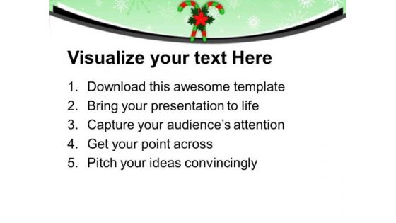 Candy Canes And Holy Flowers PowerPoint Templates Ppt Backgrounds For Slides 0113