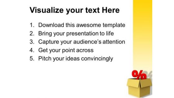Cardboard Box With Percentage Signs PowerPoint Templates And PowerPoint Themes 1012