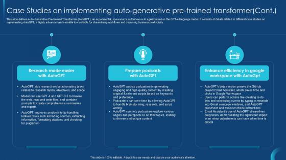 Case Studies On Implementing Auto Self Guided GPT 4 PPT Presentation CHATGPT SS V