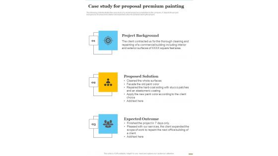 Case Study For Proposal Premium Painting One Pager Sample Example Document Case Study For Proposal Premium Painting One Pager Sample Example Document