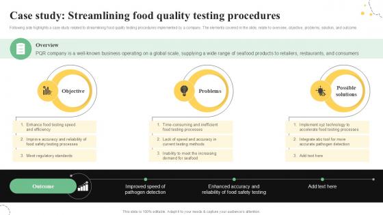 Case Study Streamlining Food Quality Control Guide For Food PPT Template
