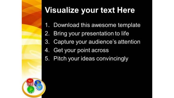 Casino Chips On White Board PowerPoint Templates Ppt Backgrounds For Slides 0213