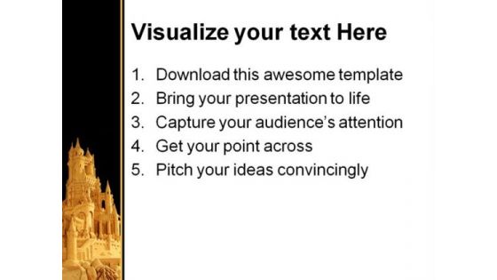 Castle Beach PowerPoint Template 0610