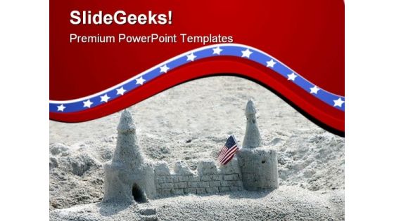 Castle In The Sand Americana PowerPoint Templates And PowerPoint Backgrounds 0611