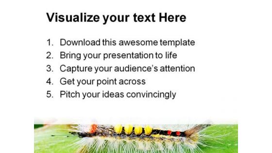 Catapillar Animals PowerPoint Template 0910