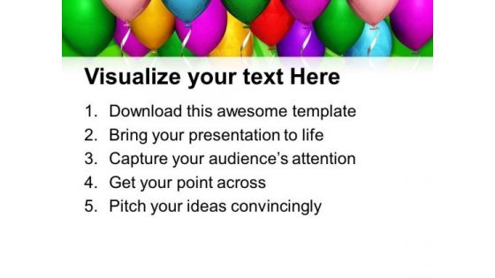Celebration Time With Colorful Balloons PowerPoint Templates Ppt Backgrounds For Slides 0313