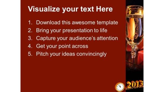 Celebration With Champagne New Year PowerPoint Templates Ppt Backgrounds For Slides 1112