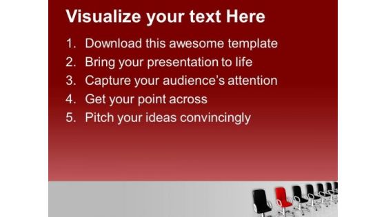 Chairs Individuality Concept PowerPoint Templates Ppt Backgrounds For Slides 0313