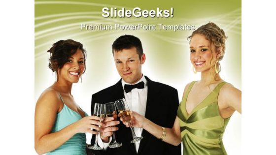 Champagne Success PowerPoint Themes And PowerPoint Slides 0711