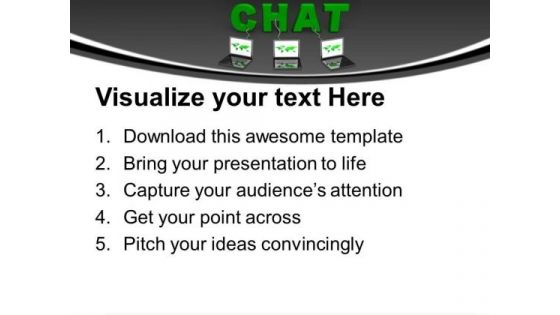 Chat Connected With Laptops Internet Technology PowerPoint Templates Ppt Backgrounds For Slides 1212