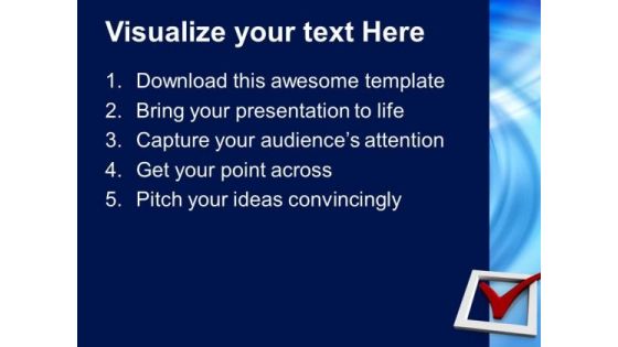 Check Box And Check Mark Metaphor PowerPoint Templates And PowerPoint Themes 1012