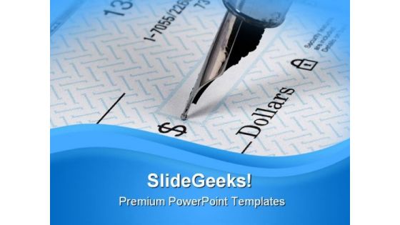 Check Writing Finance PowerPoint Themes And PowerPoint Slides 0711