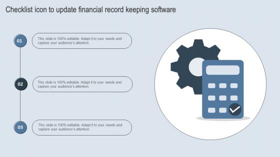 Checklist Icon To Update Financial Record Keeping Software Designs Pdf