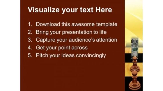 Chess Game With Dollars Success PowerPoint Templates And PowerPoint Themes 1112