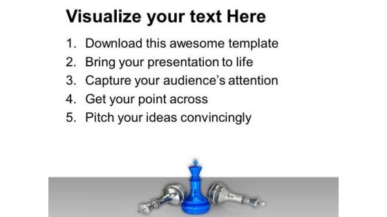 Chess King Defeat Silver Kings Success PowerPoint Templates Ppt Backgrounds For Slides 1212