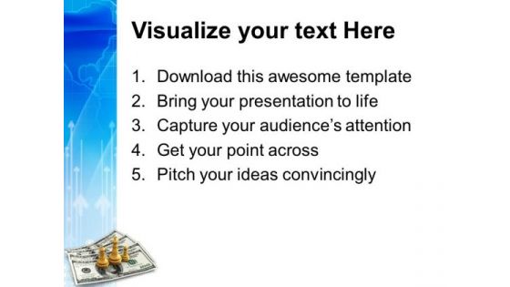 Chess King Queen Pawn On Us Dollars PowerPoint Templates And PowerPoint Themes 1012