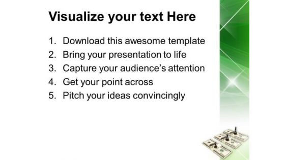 Chess King Queen Stand On Us Dollars Business PowerPoint Templates And PowerPoint Themes 1112