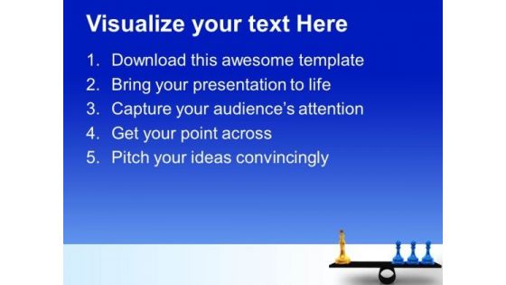 Chessmen On Scales Business PowerPoint Templates And PowerPoint Themes 0612