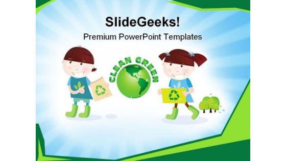Children With Recycle Symbol PowerPoint Templates And PowerPoint Backgrounds 0711