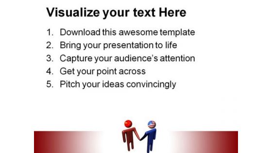Chinese American Meeting Handshake PowerPoint Themes And PowerPoint Slides 0811