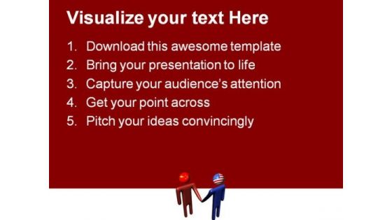 Chinese American Meeting Handshake PowerPoint Themes And PowerPoint Slides 0811