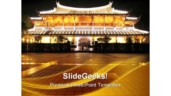 Chinese Pagoda Vacation PowerPoint Templates And PowerPoint Backgrounds 0511