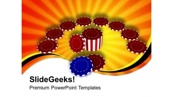 Chips For Poker Entertainment PowerPoint Templates Ppt Backgrounds For Slides 0313