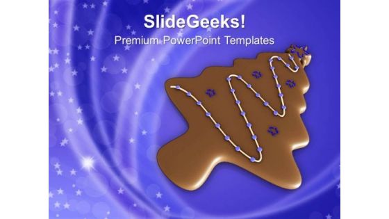Chocalate Cookie In Christmas Tree Shape PowerPoint Templates Ppt Backgrounds For Slides 1212