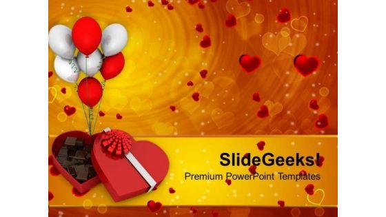 Chocolate Box Heart Shape Balloons Festival PowerPoint Templates Ppt Backgrounds For Slides 0213