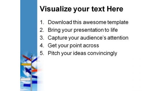 Choices Signpost Metaphor PowerPoint Themes And PowerPoint Slides 0811