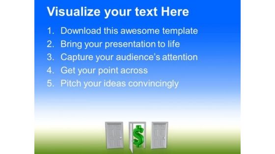 Choose Right Door Success Money PowerPoint Templates Ppt Backgrounds For Slides 0413