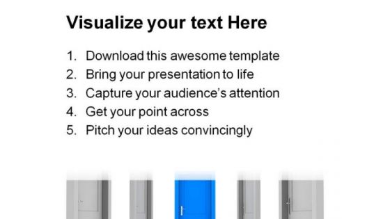 Choose The Door Business PowerPoint Template 0910