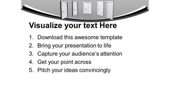 Choose The Right Door For Right Solution Market PowerPoint Templates Ppt Backgrounds For Slides 0413