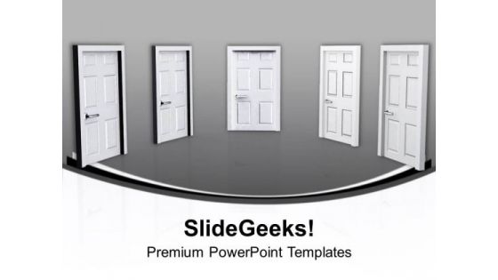Choose The Right Door For Right Solution Market PowerPoint Templates Ppt Backgrounds For Slides 0413