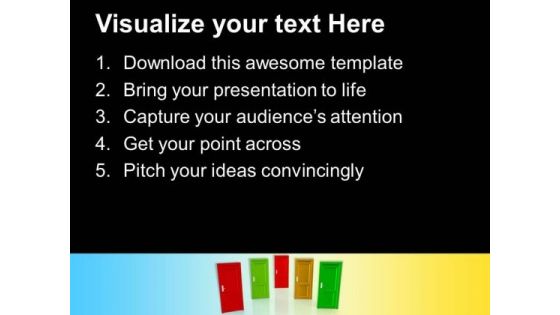 Choose The Right Door For Success PowerPoint Templates Ppt Backgrounds For Slides 0613