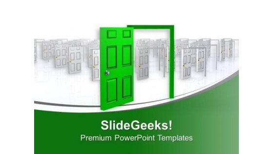 Choose The Right Door Of Success PowerPoint Templates Ppt Backgrounds For Slides 0413
