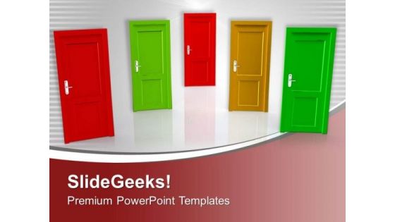 Choose Your Own Door Business PowerPoint Templates Ppt Backgrounds For Slides 0313