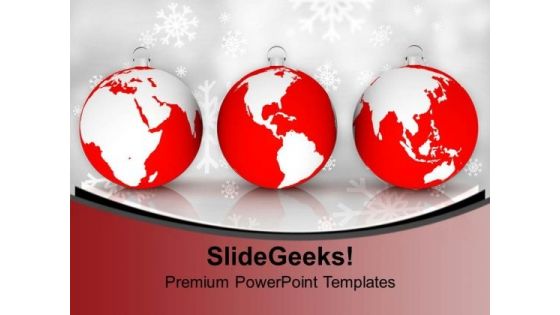Christmas Balls As Globe Celebration Earth PowerPoint Templates Ppt Backgrounds For Slides 0113