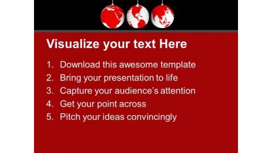 Christmas Balls Shaped As Globe Background PowerPoint Templates Ppt Backgrounds For Slides 1212