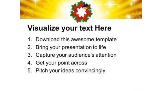Christmas Bell Wreath Decorations PowerPoint Templates Ppt Backgrounds For Slides 1212