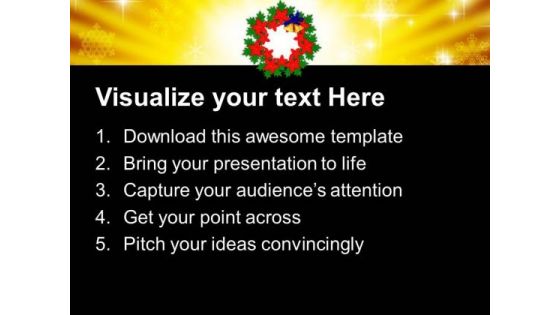 Christmas Bell Wreath Decorations PowerPoint Templates Ppt Backgrounds For Slides 1212